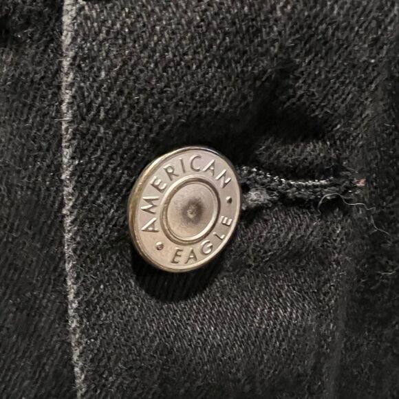 American Eagle black denim button front mini skirt size 0 - Picture 11 of 13